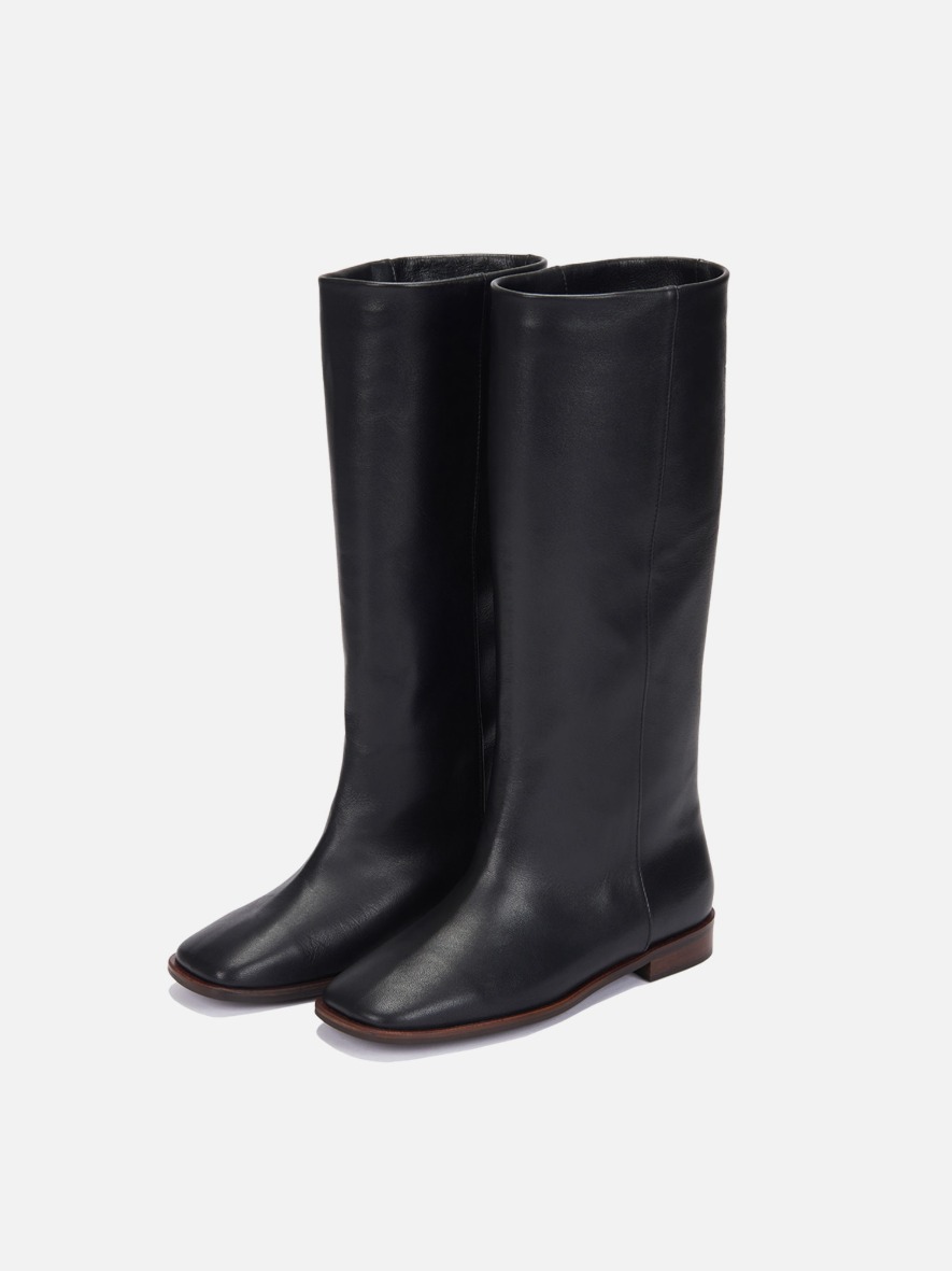 Wide long boots Black,로서울